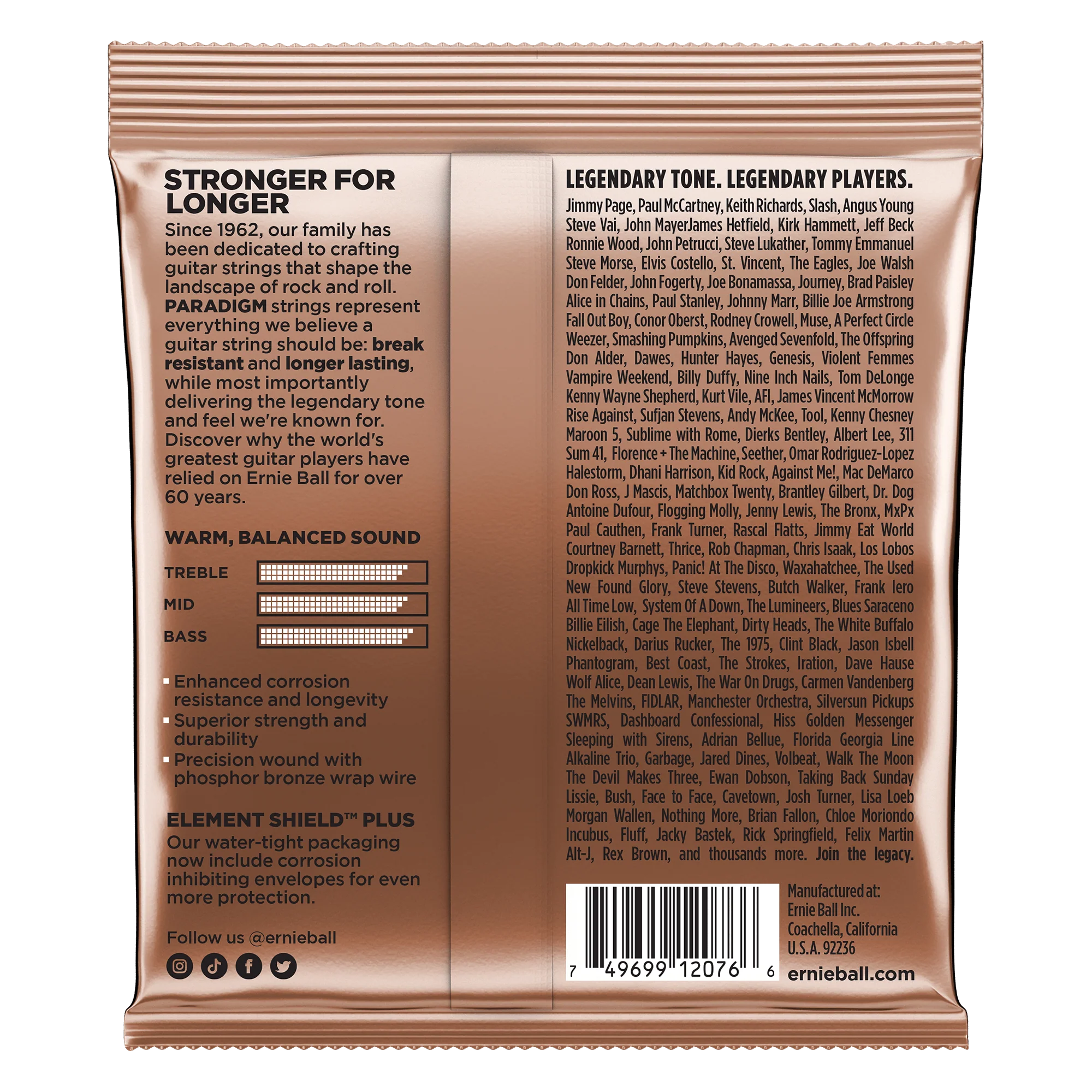 Ernie Ball 2076 Phosphor Bronze Paradigm Acoustic, Medium - Image 2