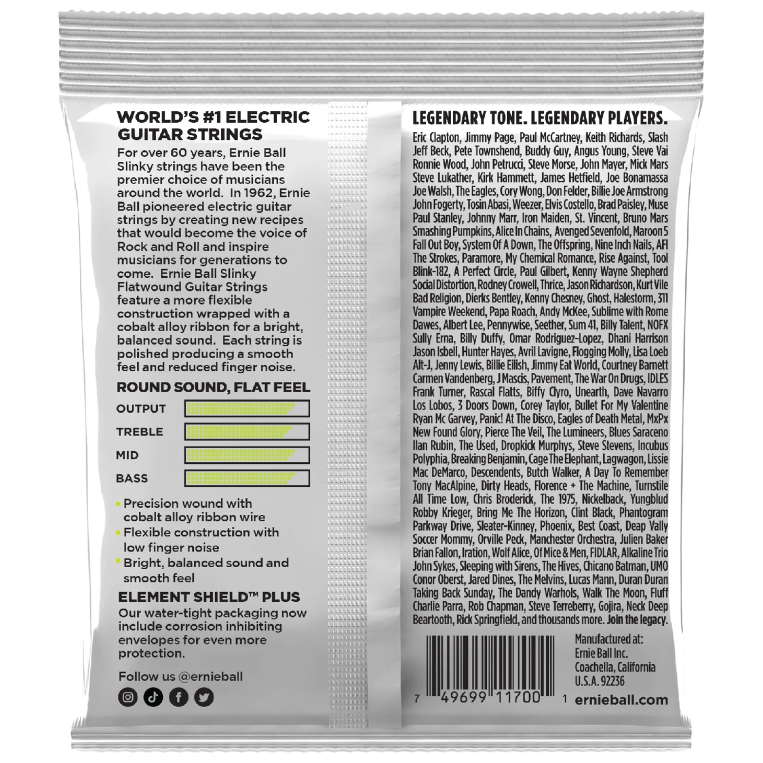 Ernie Ball 2591 Regular Slinky Flatwound Electric Guitar Strings - .010-.046 - Image 2