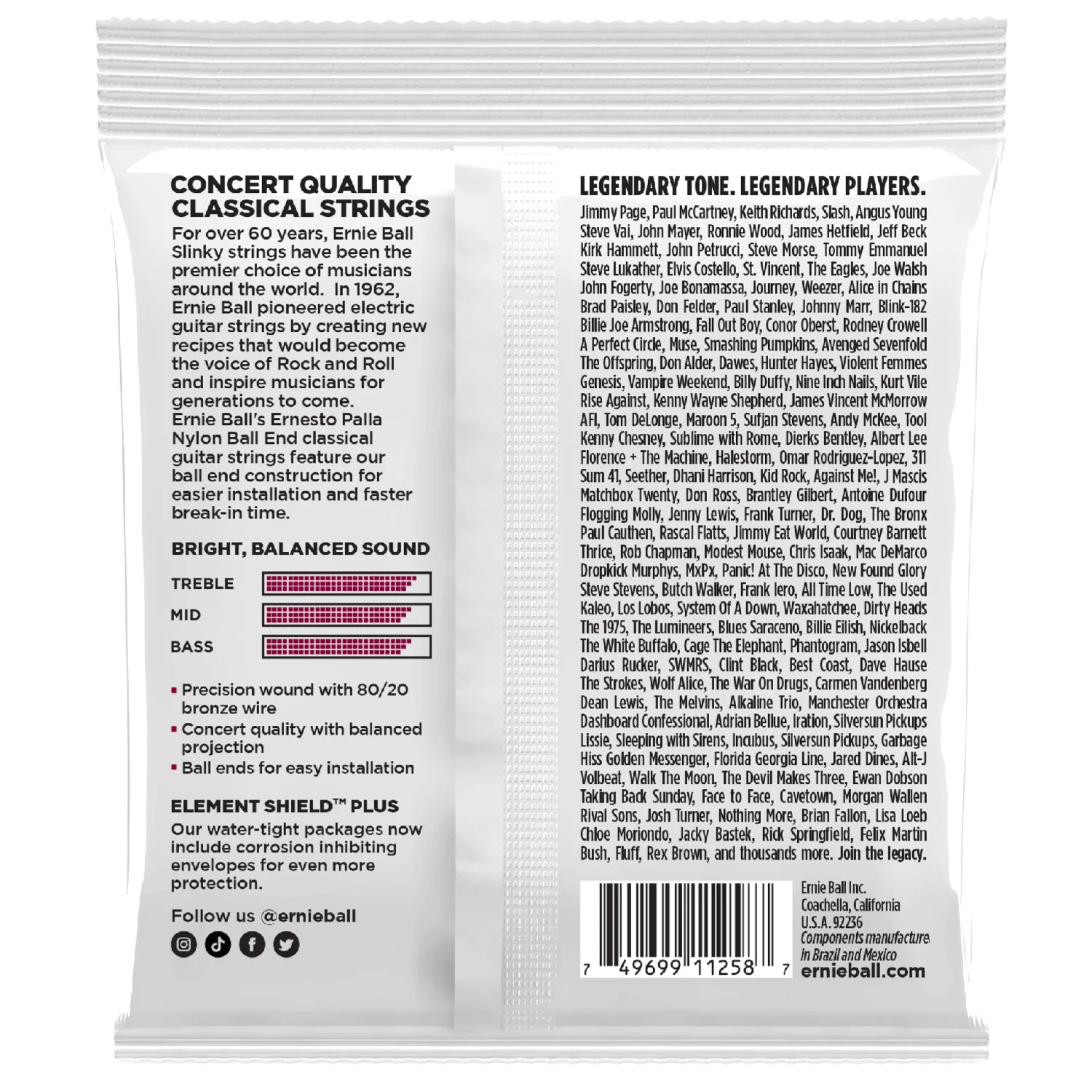 Ernie Ball 3409 Ernesto Palla Black and Gold Ball End Nylon Classical Guitar Strings 3 Pk - .28-.42 - Image 2