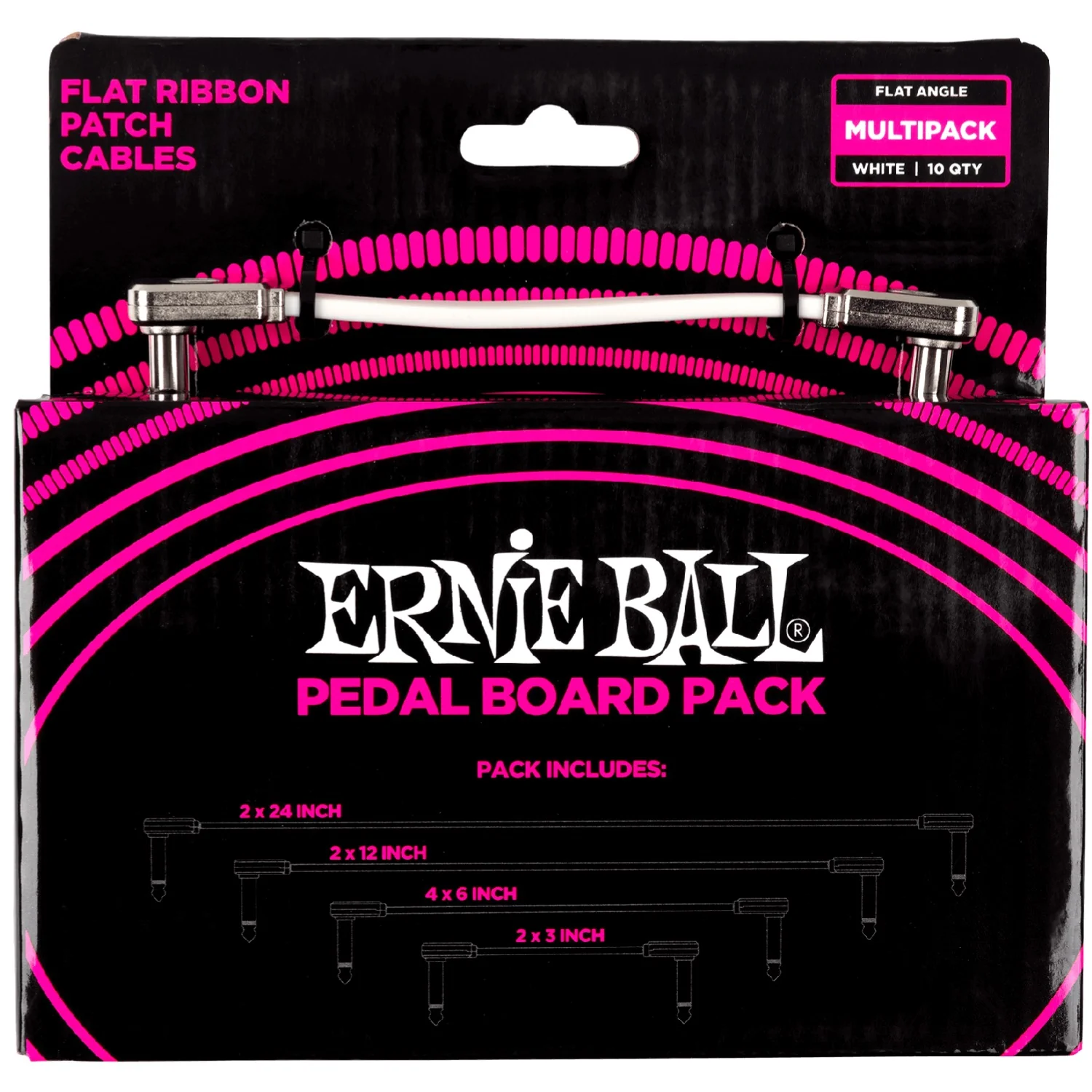 Ernie Ball Flat Ribbon Multipack Patch Cable - White - Open Box