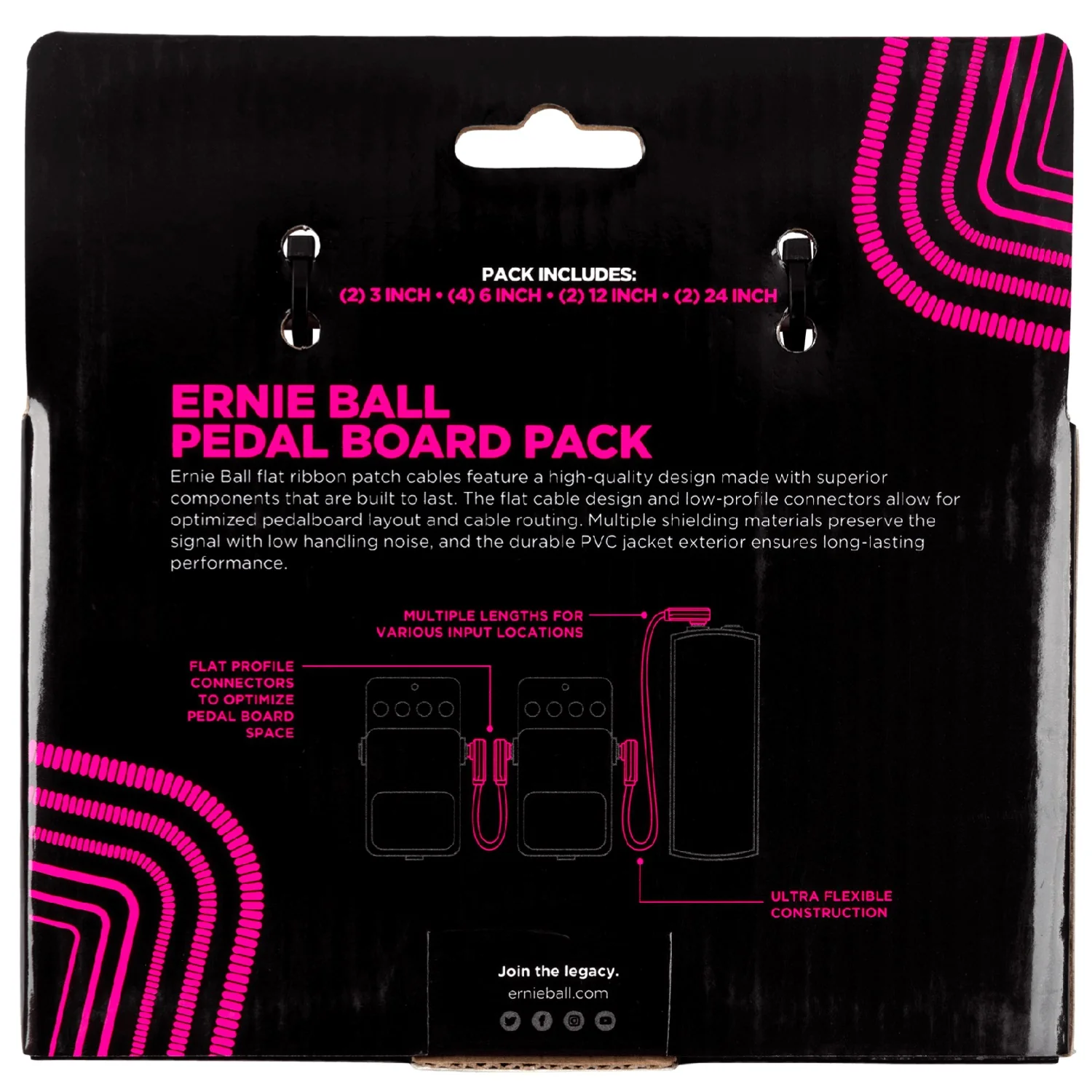 Ernie Ball Flat Ribbon Multipack Patch Cable - White - Open Box - Image 2