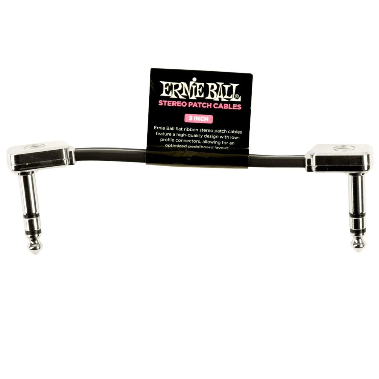Ernie Ball Flat Ribbon Stereo Patch Cable - Black