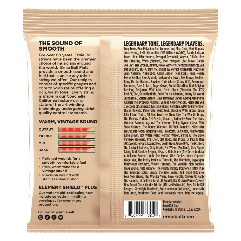 Ernie Ball Group 2.5 Flatwound Electric Bass Strings - 45-105 - Image 2