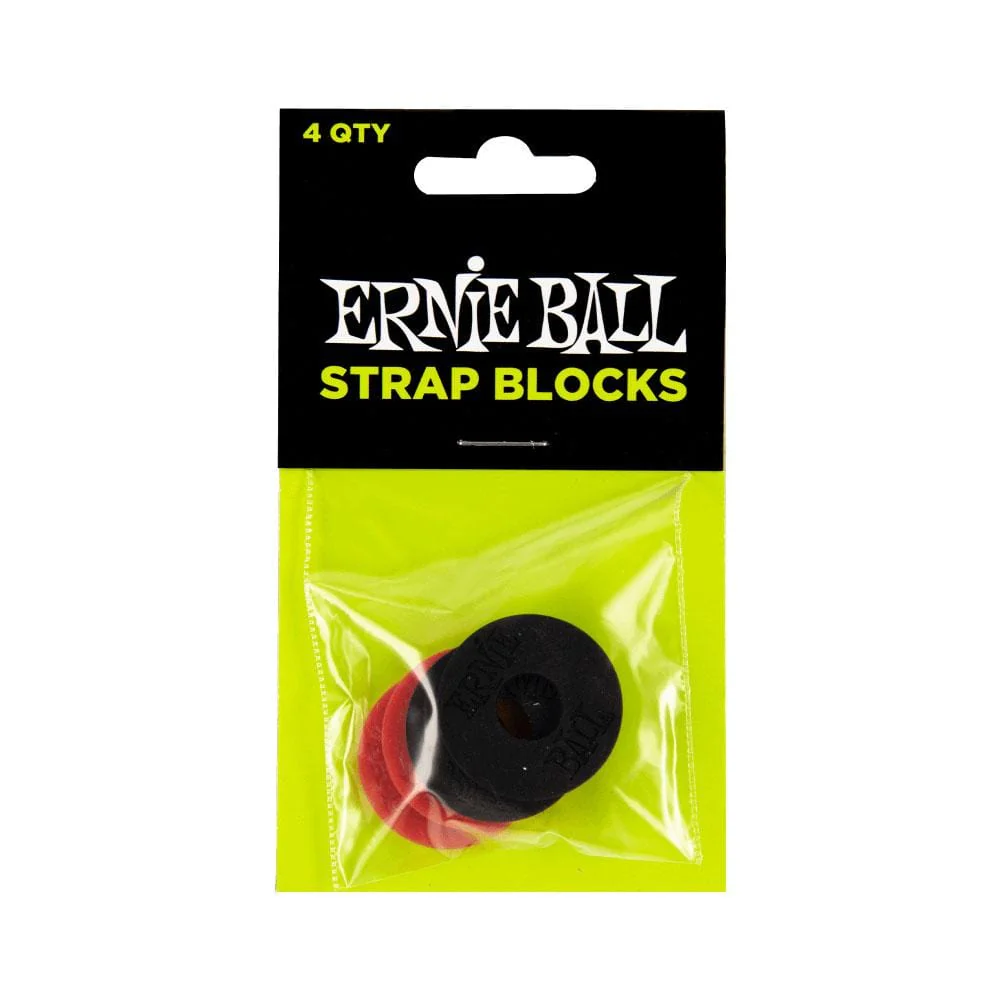 Ernie Ball Rubber Guitar Strap Blocks - Red & Black