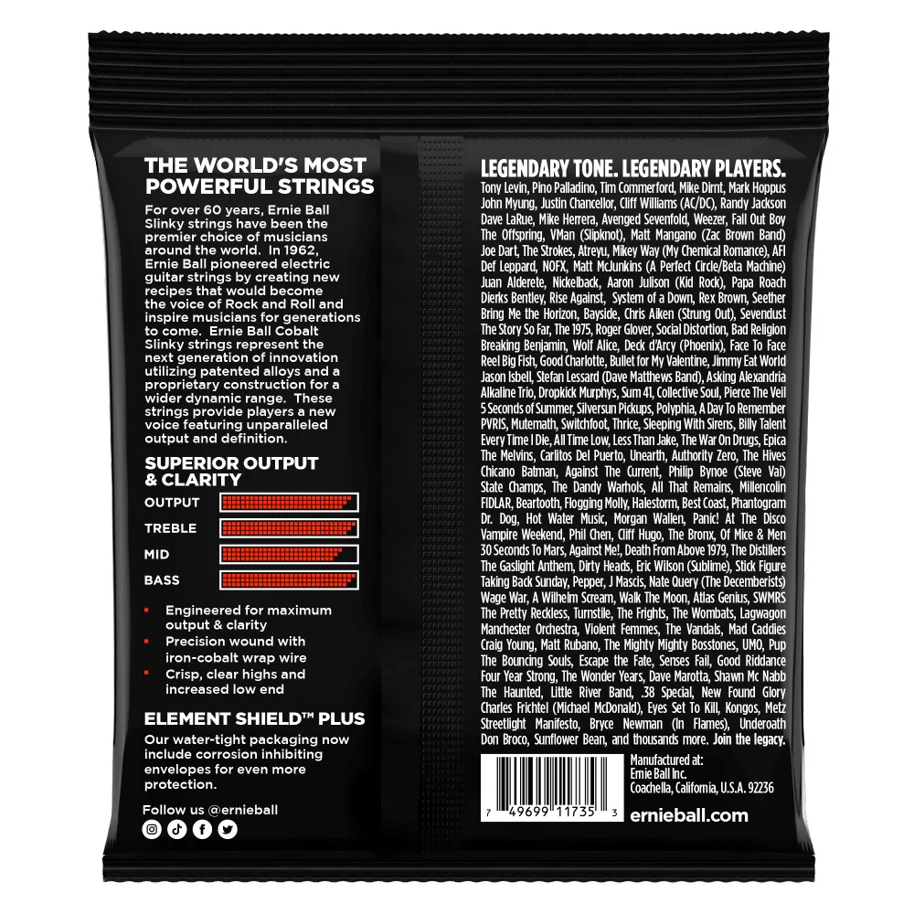Ernie Ball Slinky Cobalt Electric Bass Strings - Pack of 6 - 32-130 - Image 2