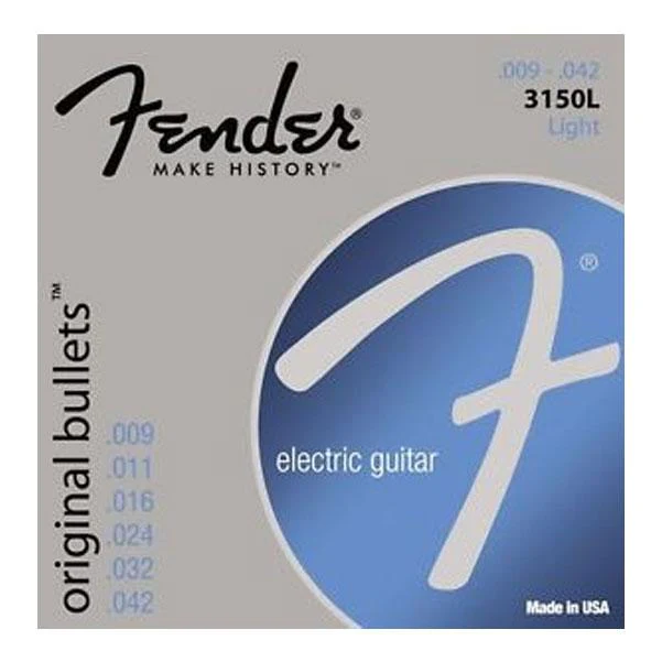 Fender 3150L Original Bullets - Pure Nickel Bullet Ends Electric Guitar Strings - 9-42