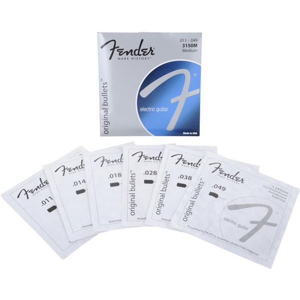 Fender 3150M Original Bullets - Pure Nickel Bullet Ends Electric Guitar Strings - 11-49