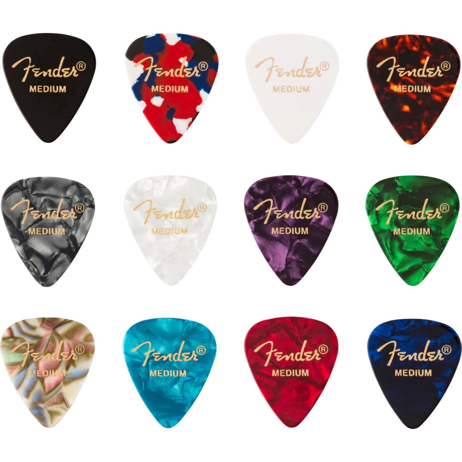 Fender 351 Celluloid Medley Guitar Picks- 12 Pack - Image 2