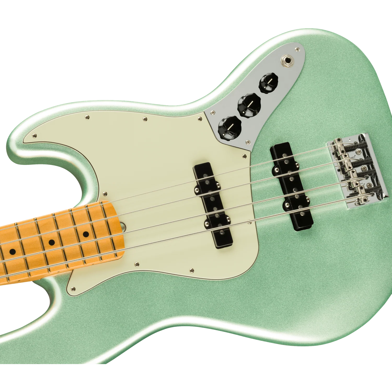 Fender American Professional II Jazz 4-Strings Bass Guitar - Mystic Surf Green - Image 2