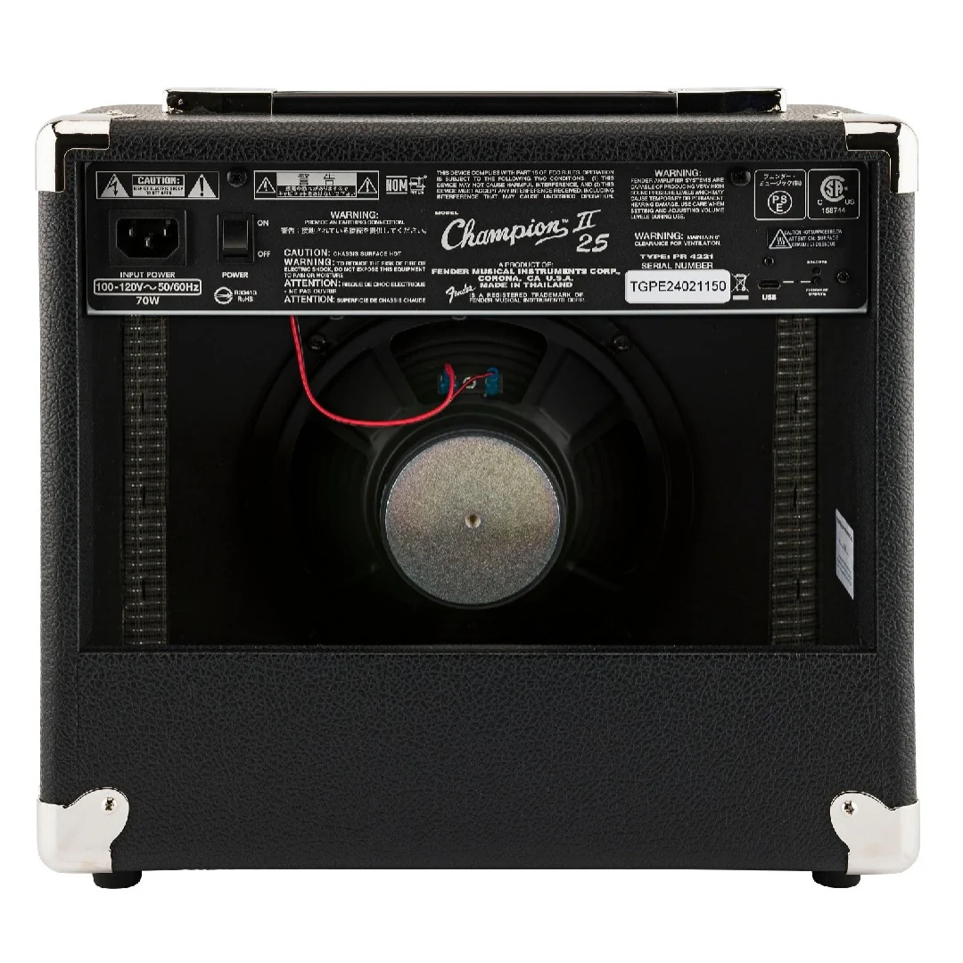 Fender Champion II 25W Combo Guitar Amplifier with Cable, Polishing Cloth & Ebook - Image 5