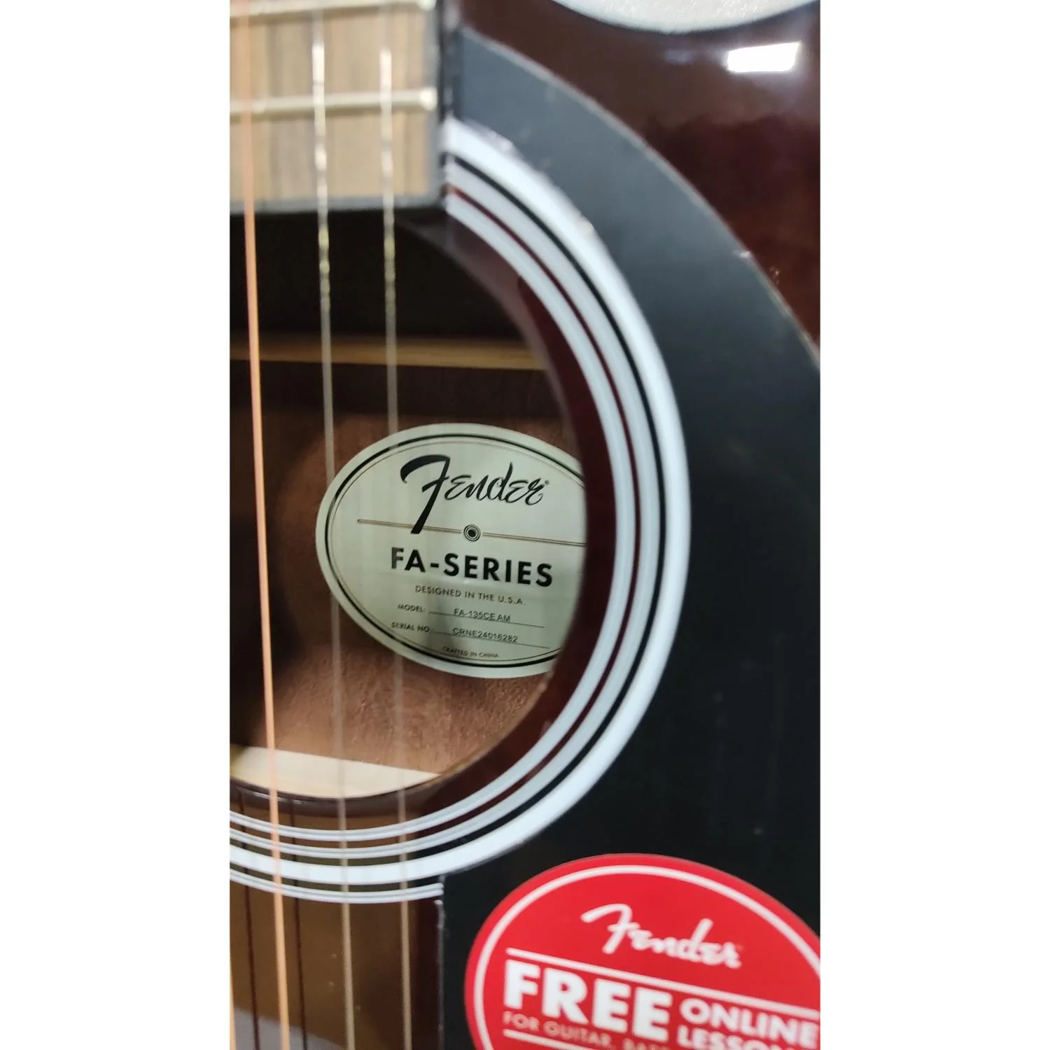Fender FA-135CE Concert V2 Electro Acoustic Guitar - Natural Mahogany - Open Box - Image 10