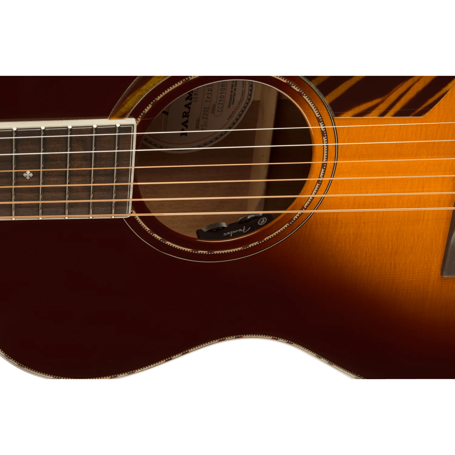 Fender PD 220E Dreadnought Electro Acoustic Guitar with Case - Image 4