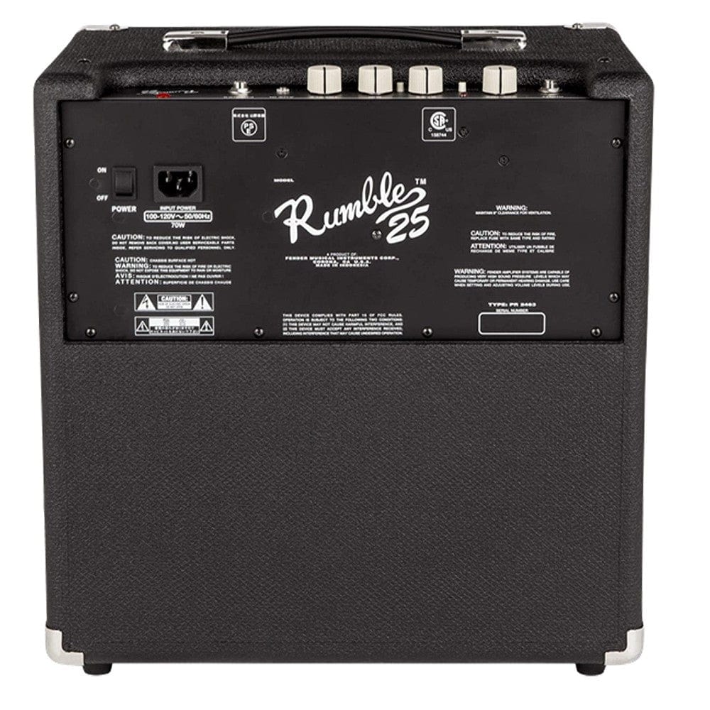 Fender Rumble 25 Watt Combo Bass Amplifier with Cable & Polishing Cloth - Version 2 - Image 3