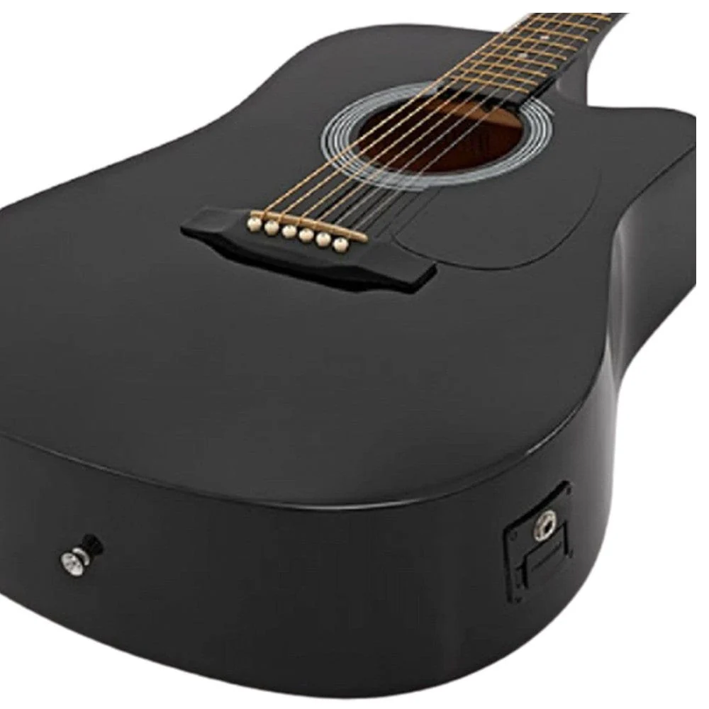 Fender Squier SA-105CE Electro - Acoustic Guitar Bundle with Gigbag, Tuner, Picks, Strap, Polishing Cloth & Ebook - Image 3