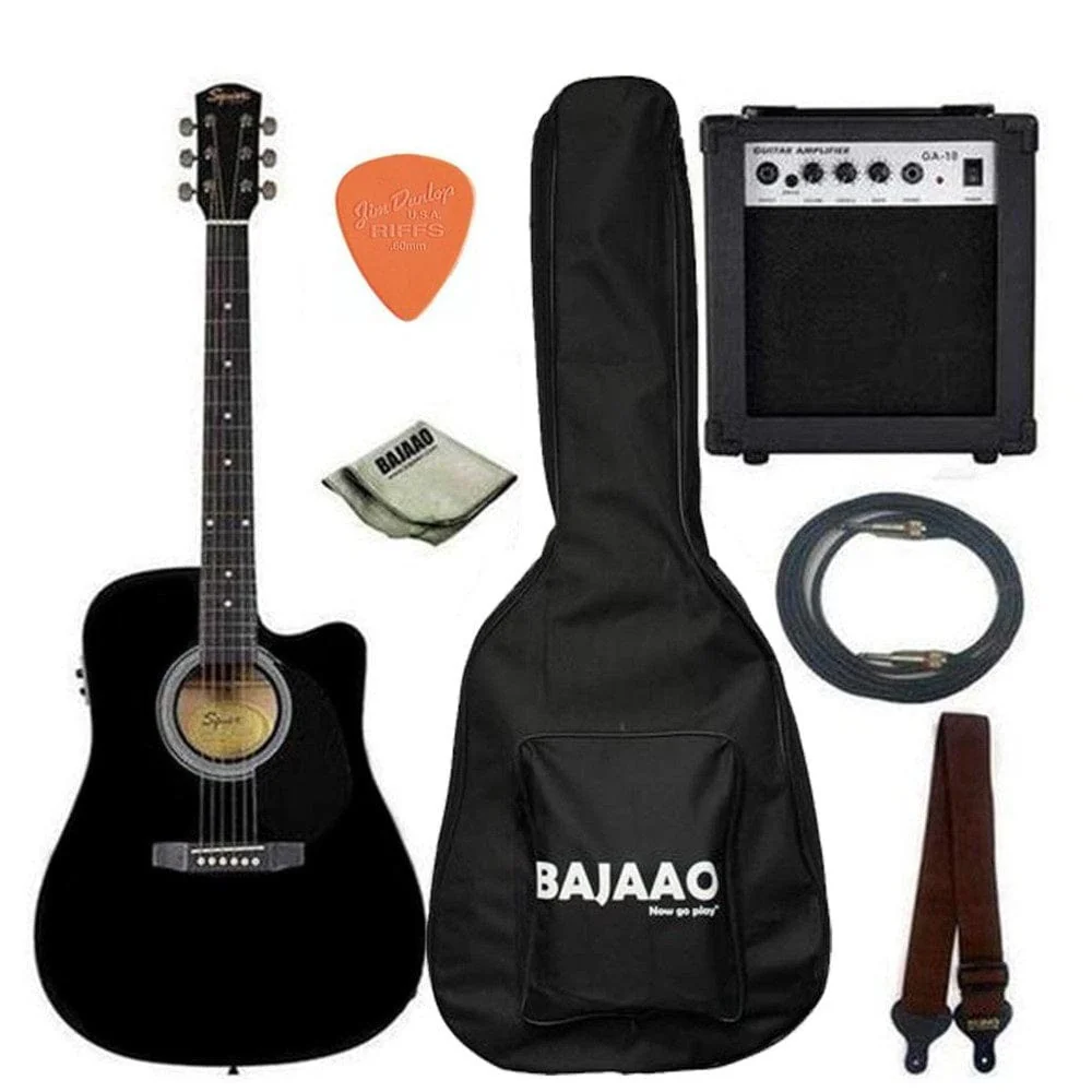 Fender Squier SA-105CE Electro - Acoustic Guitar Bundle with Guitar Amplifier - Image 5