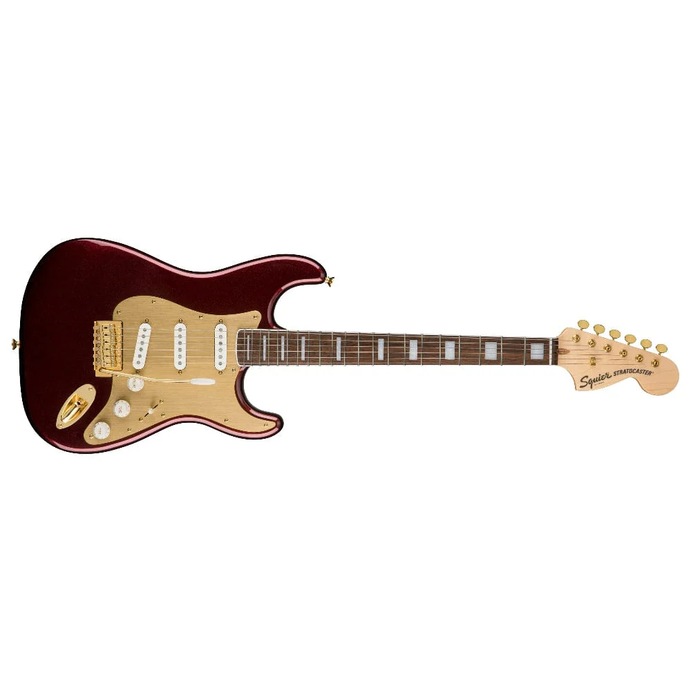 Fender Squier 40th Anniversary Stratocaster Gold Edition Electric Guitar - Image 2