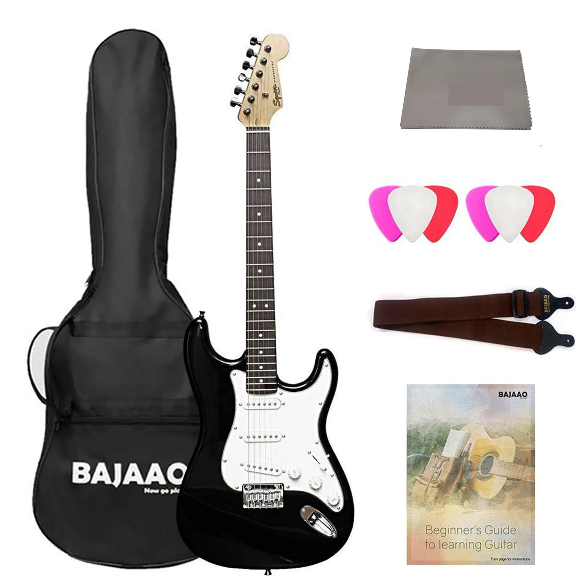 Fender Squier MM Stratocaster 6-String Electric Guitar - Maple Neck with Gigbag, Polishing Cloth, Strap, Picks & Ebook