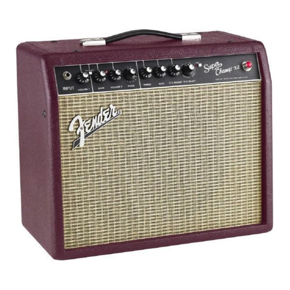 Fender Super Champ Tube Combo Guitar Amplifier with Celestion G10 Greenback - Wine Red
