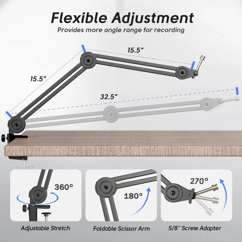 Fifine BM63 Microphone Arm Stand - Image 3
