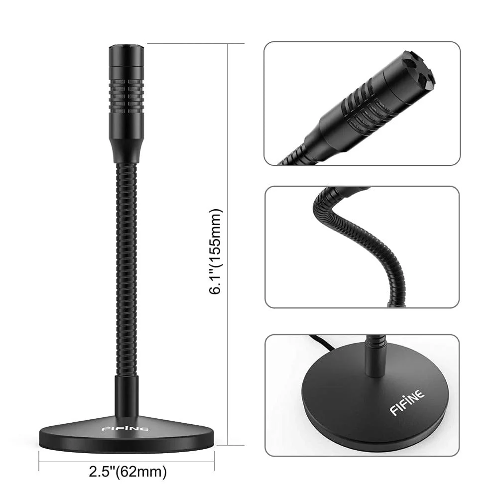 Fifine K050 Mini Gooseneck USB Condenser Microphone - Image 8