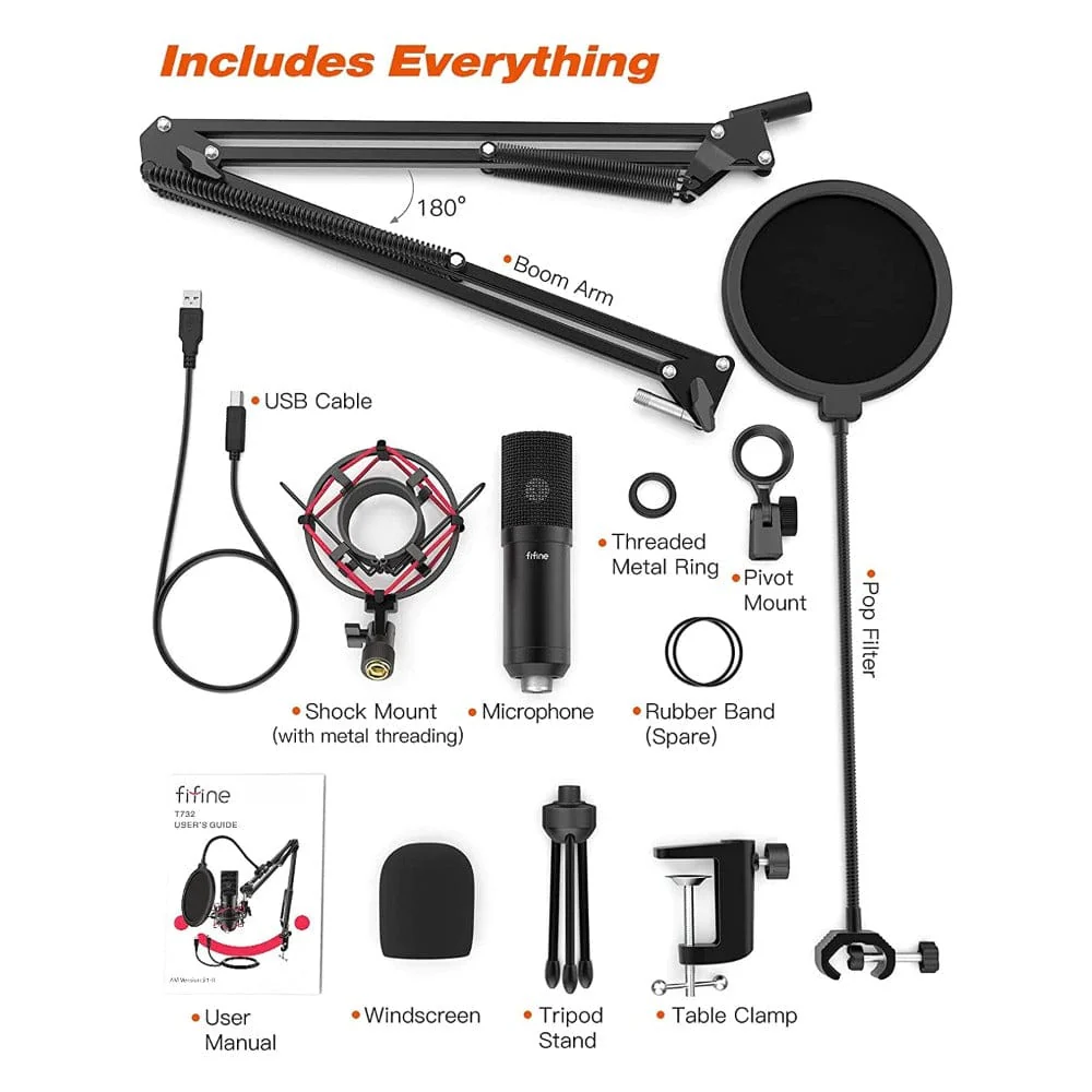 Fifine T732 USB Condenser Microphone Kit - Image 6