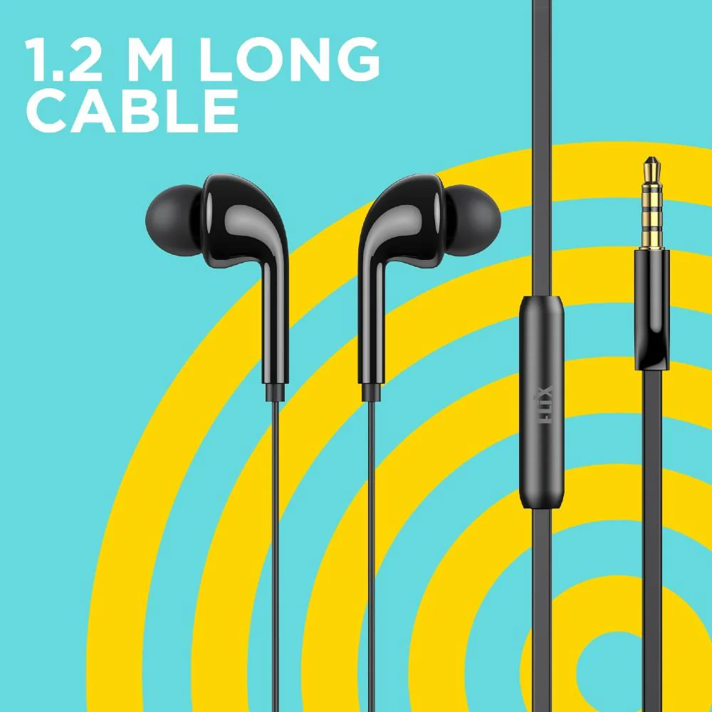 FLiX (Beetel) Tone 210 In Ear Wired Headset - Black - Image 2