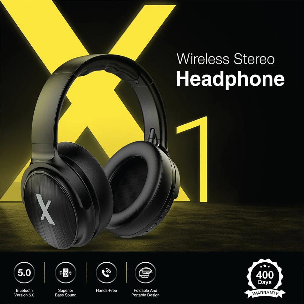 FLiX (Beetel) X1 BT 5.0 Over Ear Wireless Headphone - Black - Image 6