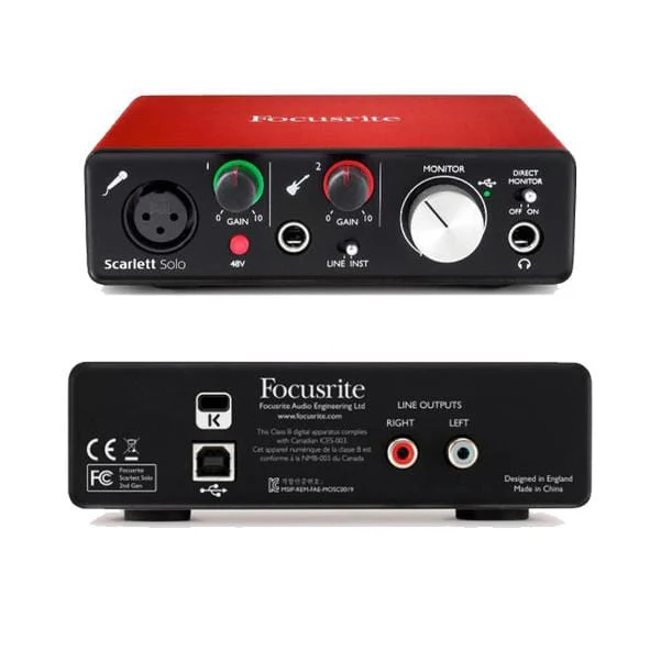 Focusrite Scarlett Solo 2in/2out Audio Interface - (2nd Gen)