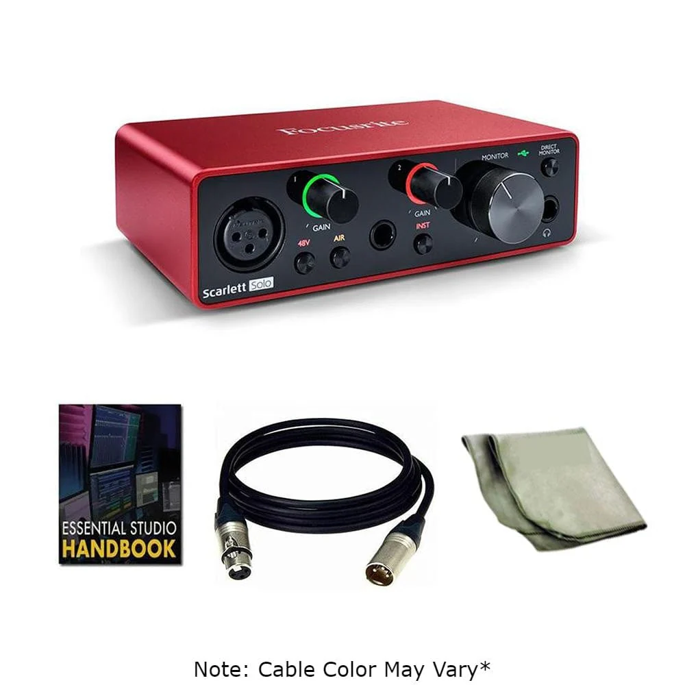 Focusrite Scarlett SOLO 3rd Gen USB Audio Interface with XLR Cable, Polishing Cloth & Ebook - Image 2