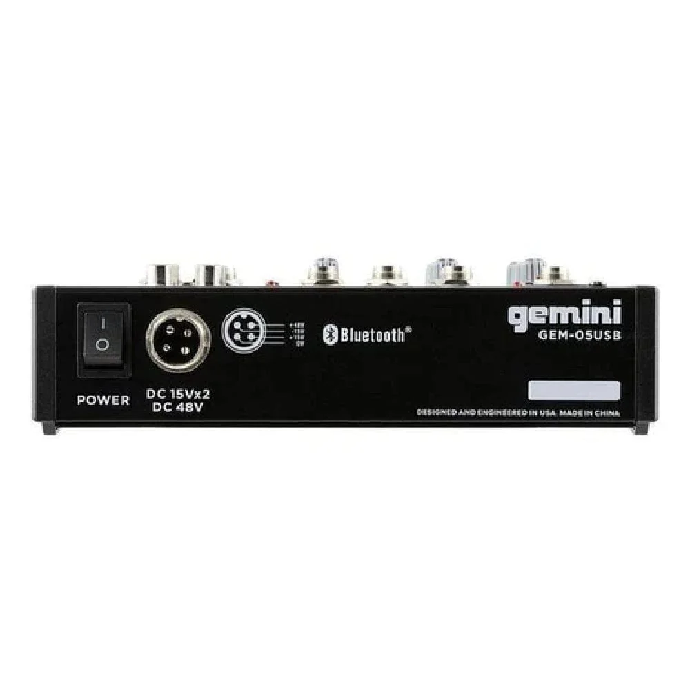 Gemini GEM-05USB Compact 5 Channel Bluetooth Mixer - Image 3