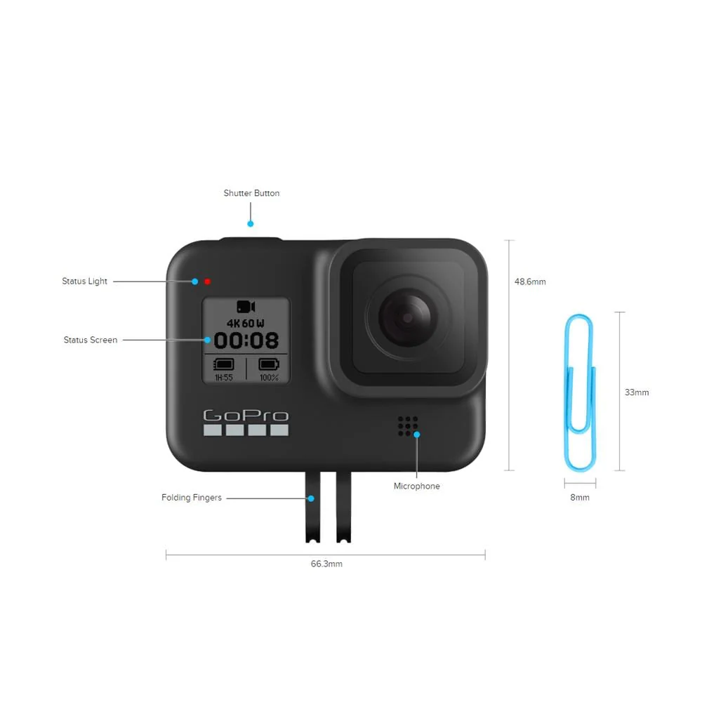 GoPro Hero 8 Hypersmooth Streamlined 4k Action Camera With Extra Battery and Charger-  Black with 2 Year Warranty - Image 5