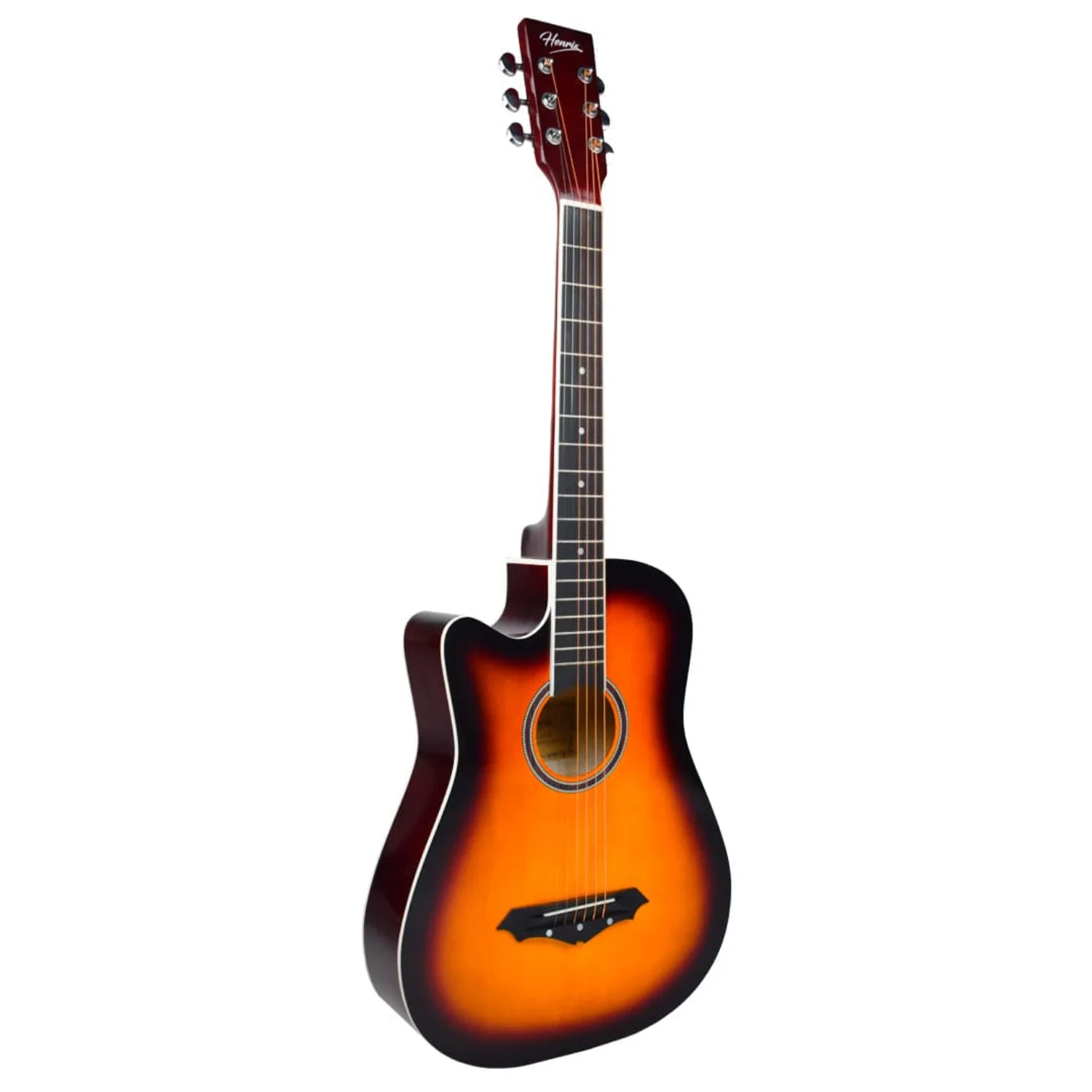 Henrix 38C 38 Inch Cutaway Acoustic Guitar with Dual Action Truss Rod, Gigbag, Picks, String Set, Strap, Cloth & Ebook - Image 107