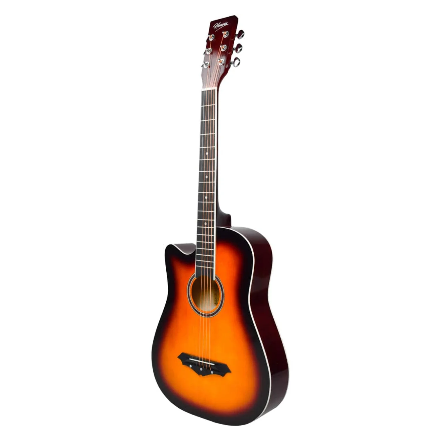 Henrix 38C 38 Inch Cutaway Acoustic Guitar with Dual Action Truss Rod, Gigbag, Picks, String Set, Strap, Cloth & Ebook - Image 109