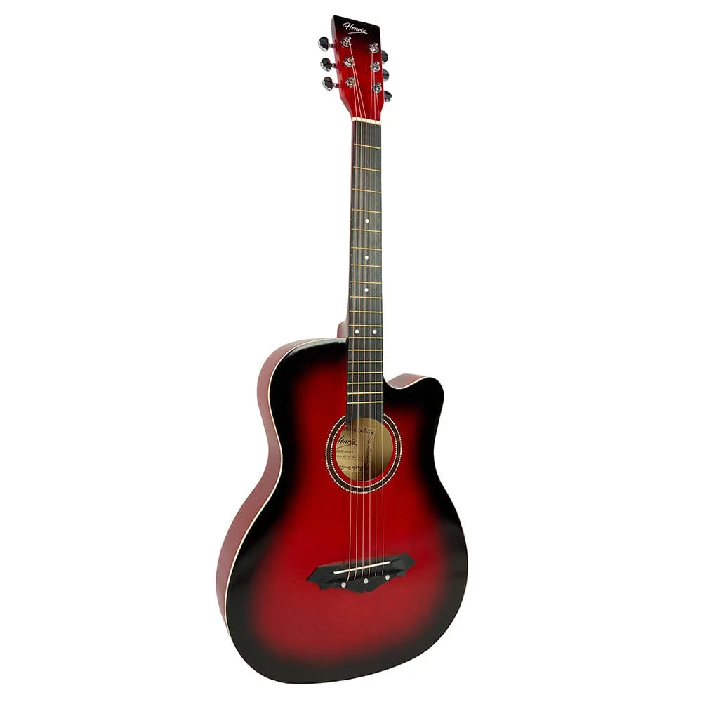 Henrix 38C 38 Inch Cutaway Acoustic Guitar with Dual Action Truss Rod, Gigbag, Picks, String Set, Strap, Cloth & Ebook - Image 24