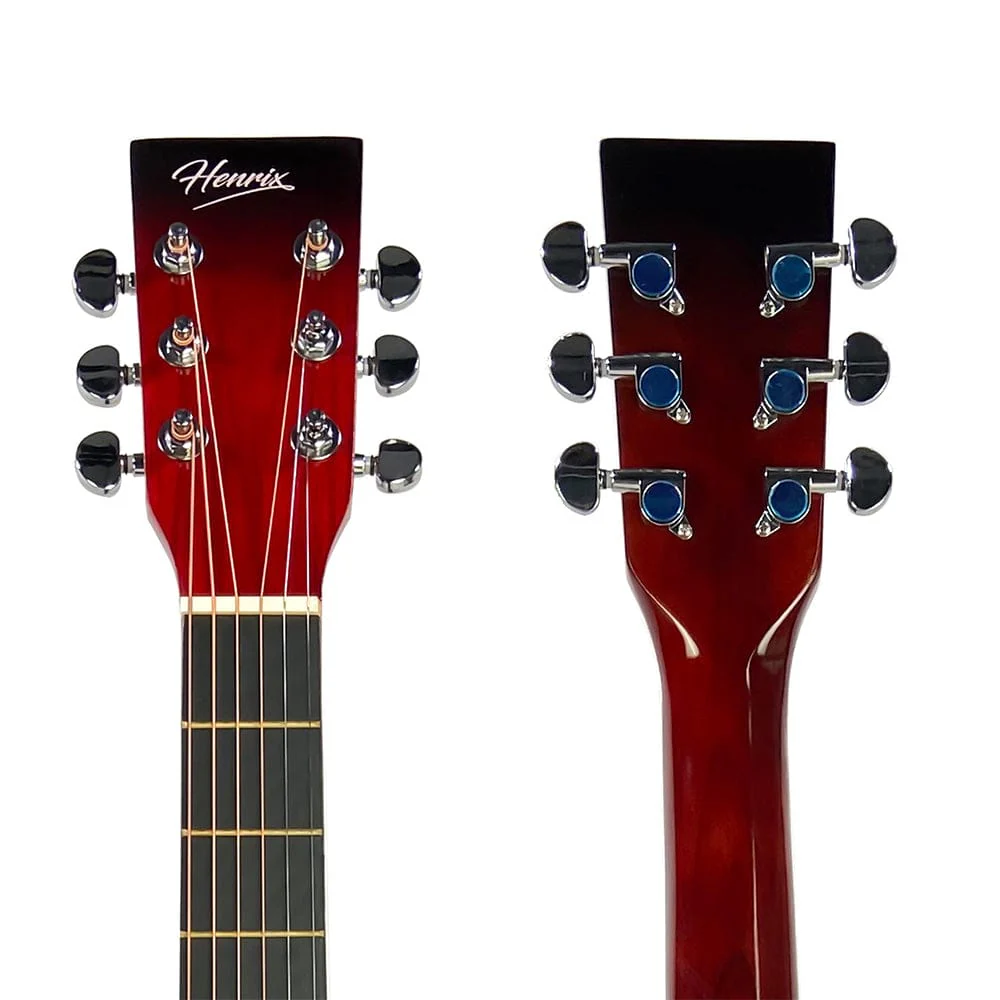 Henrix 38C 38 Inch Cutaway Acoustic Guitar with Dual Action Truss Rod, Gigbag, Picks, String Set, Strap, Cloth & Ebook - Image 32