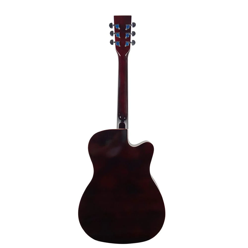 Henrix 38C 38 Inch Cutaway Acoustic Guitar with Dual Action Truss Rod, Gigbag, Picks, String Set, Strap, Cloth & Ebook - Image 8