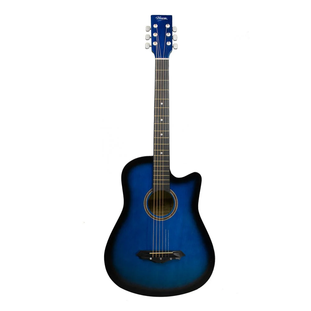 Henrix 38C 38 Inch Cutaway Acoustic Guitar with Dual Action Truss Rod, Gigbag, Picks, String Set, Strap, Cloth & Ebook - Image 89