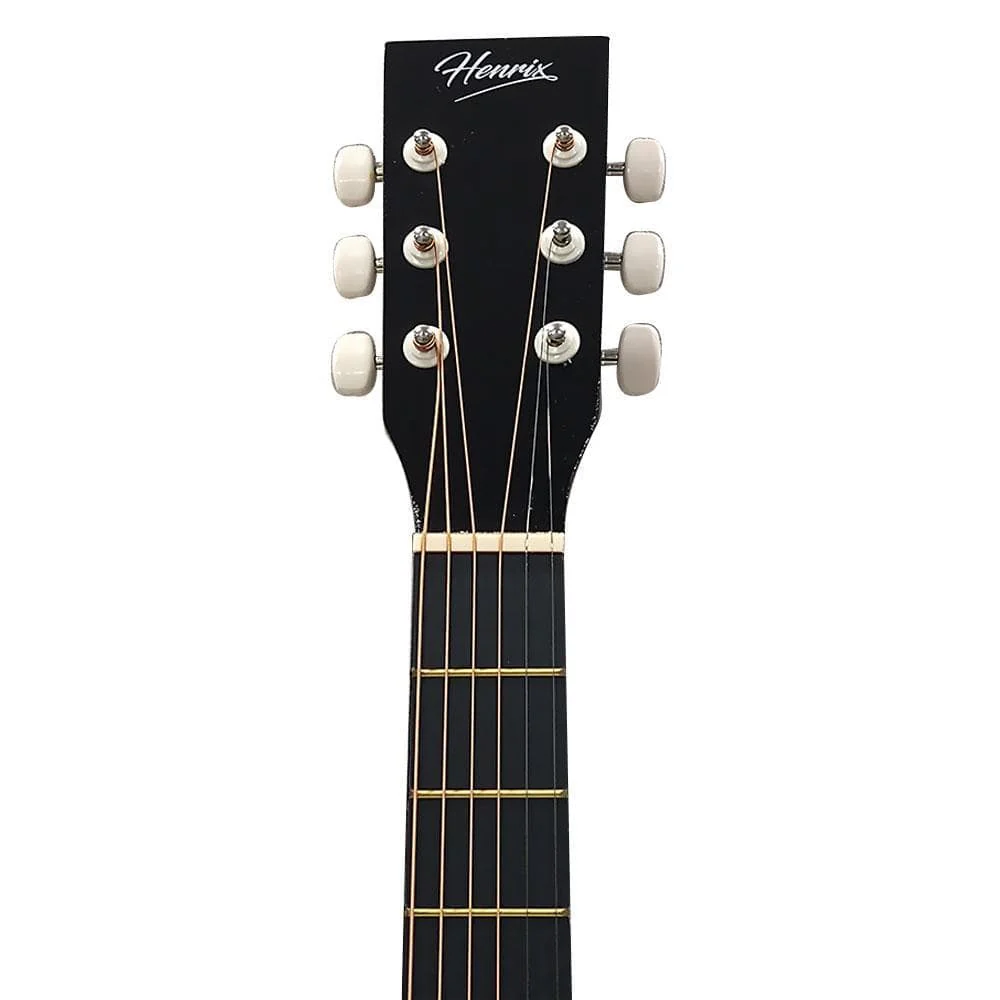 Henrix 38C Cutaway Acoustic Guitar - Black - Open Box - Image 6