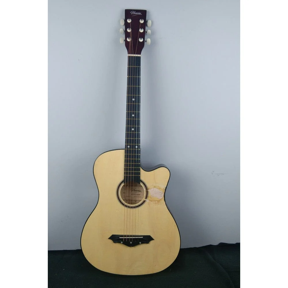 Henrix 38C Cutaway Acoustic Guitar - Natural - Open Box B Stock - Image 18