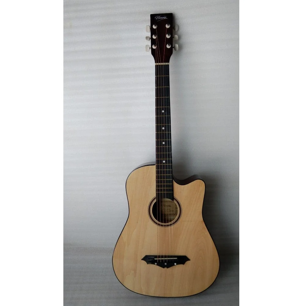 Henrix 38C Cutaway Acoustic Guitar - Natural - Open Box B Stock - Image 38