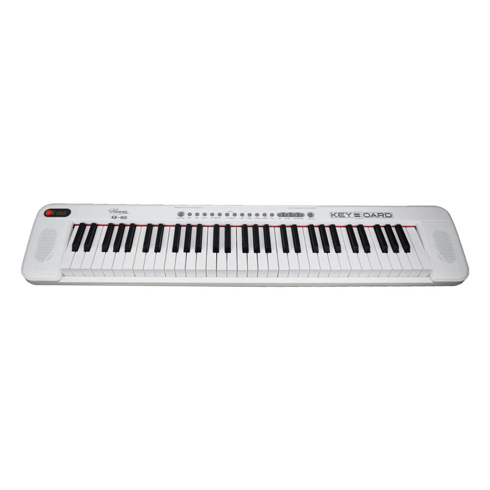 Henrix KB-601 Portable 61 Full Size Keys Keyboard with Adapter and Microphone - Open Box - Image 2