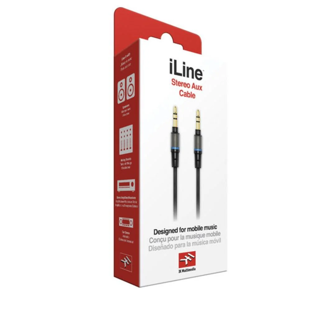 IK Multimedia 59 Inch Stereo Aux Cable 1/8 Inch Male to Male