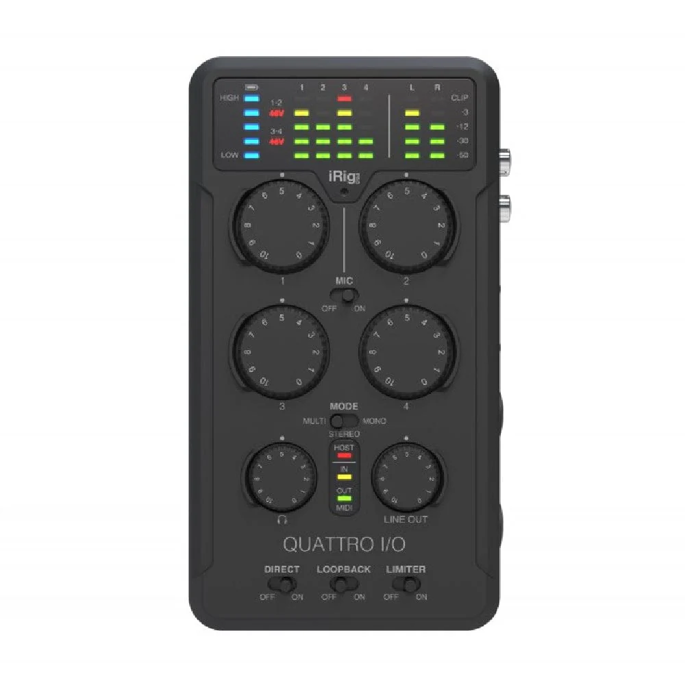 IK Multimedia iRig Pro Quattro I/O Deluxe Bundle 4-Input Professional Field Recording Interface - Image 3