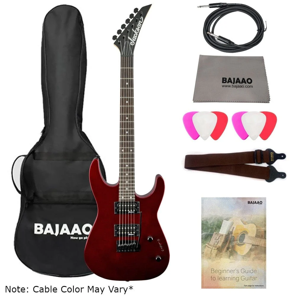 Jackson JS12 Dinky Electric Guitar Bundle with Gigbag, Cable, Picks, Strap, Cloth & Ebook