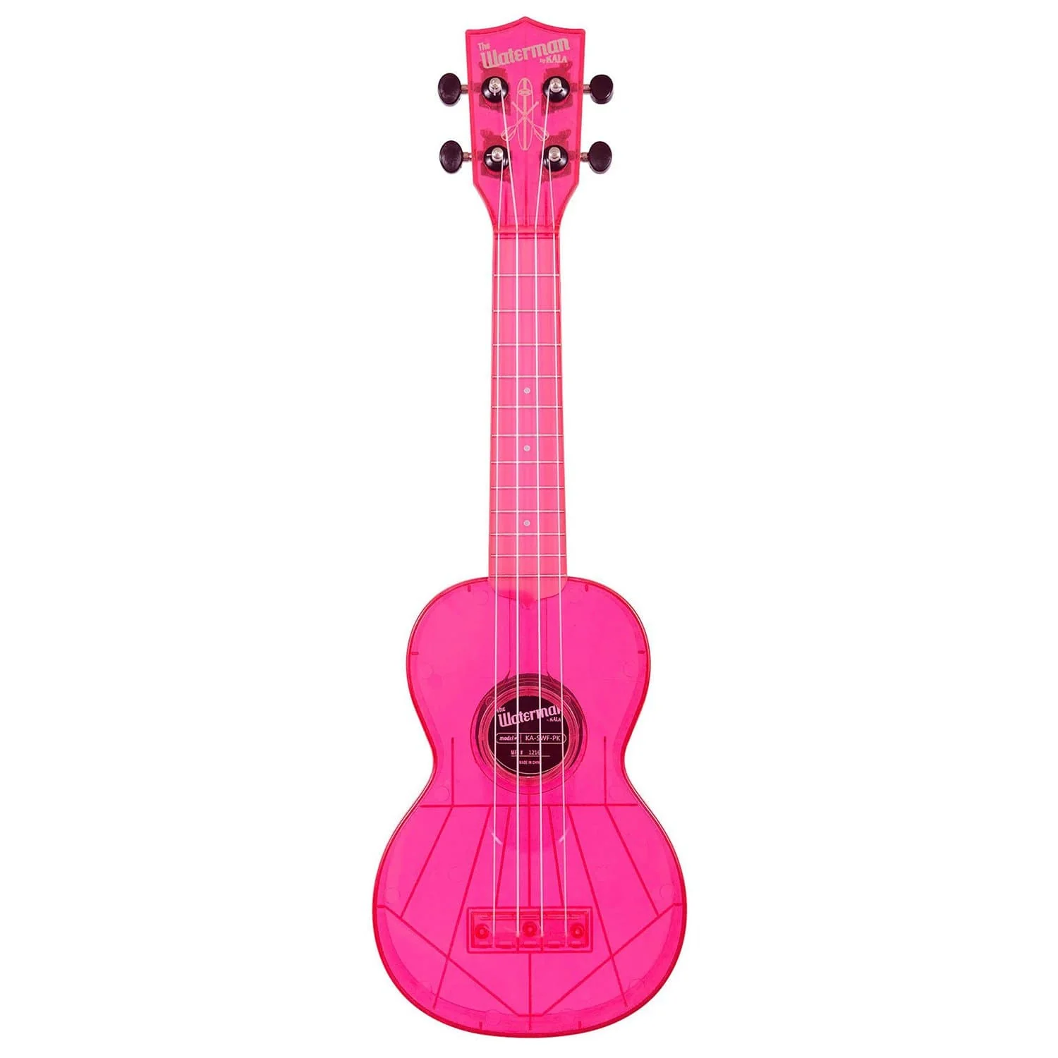Kala SWF-PK Soprano Waterman Ukulele - Fluorescent Watermelon Pink - Image 3