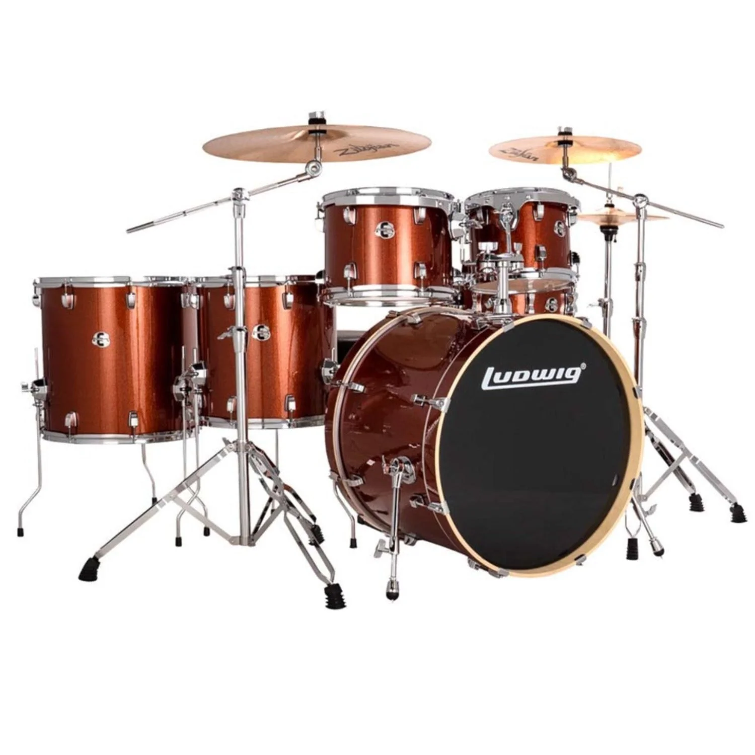 Ludwig Evolution 6-Piece Acoustic Drum Kit with Hardware & Throne - Image 5