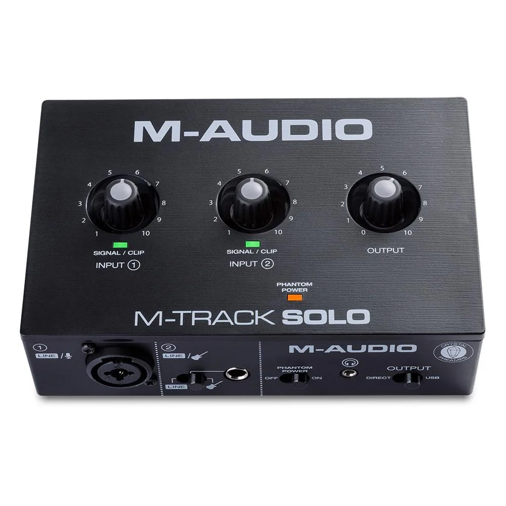 M-Audio M-Track Solo 2-Channel USB Audio Interface With 1 Crystal Preamp, Phantom Power & Instrument Input - Open Box - Image 4