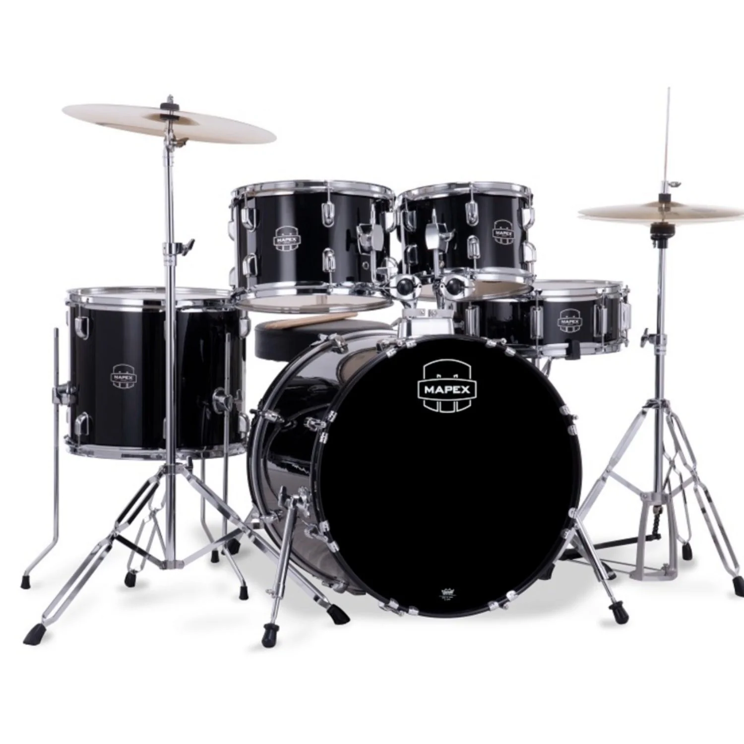 Mapex CM5044FTC Jazz Comet 5 Piece Acoustic Drum Set with Hardware Throne & Cymbals