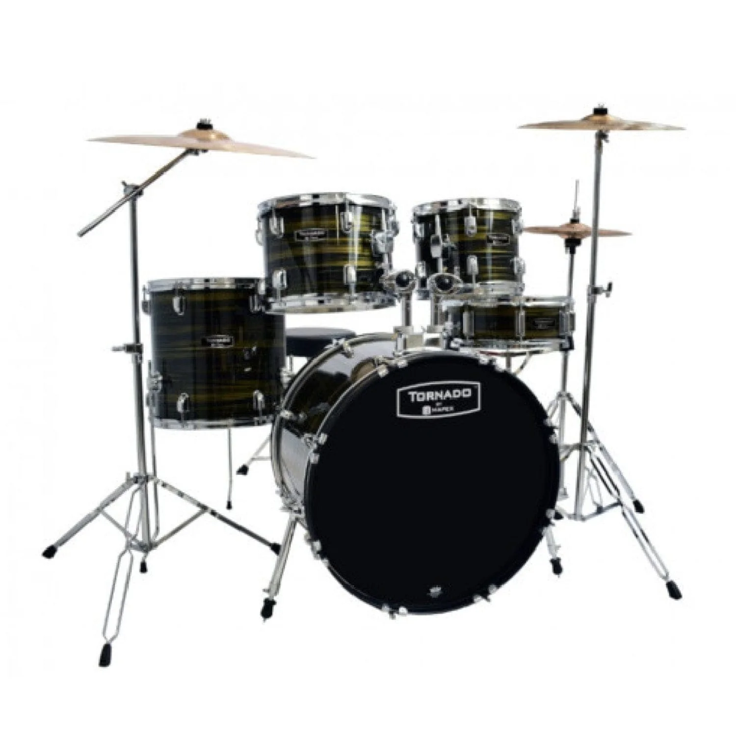 Mapex TND5294F Tornado 5 Piece Drum Kit with Hardware Throne & Cymbals - Image 2