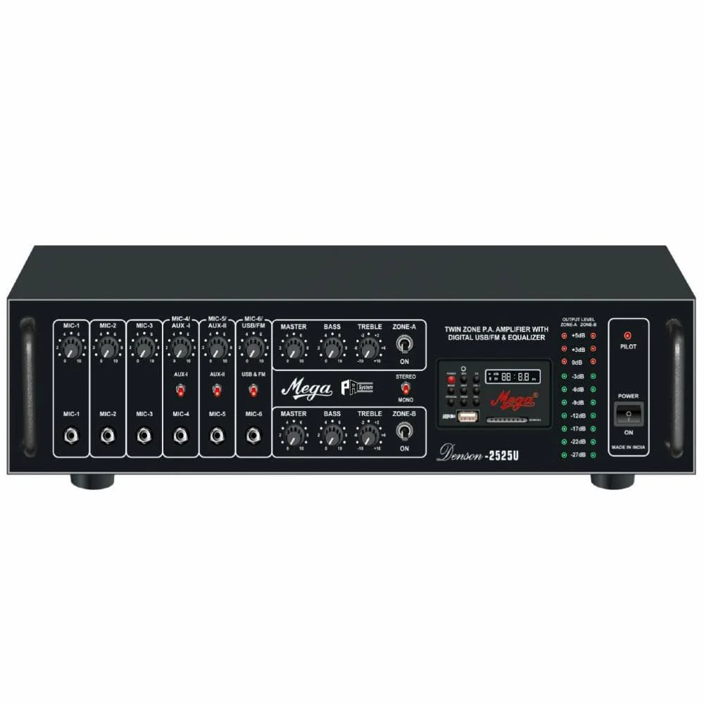 Mega Denson D-2525U Twin Zone Power Amplifier